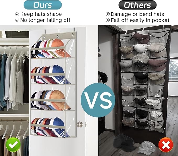 AOODA Clear Over the Door Hat Racks - Image 2