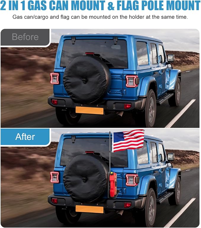 Gas Can Mount With Flag Pole Mount Holder - Image 3
