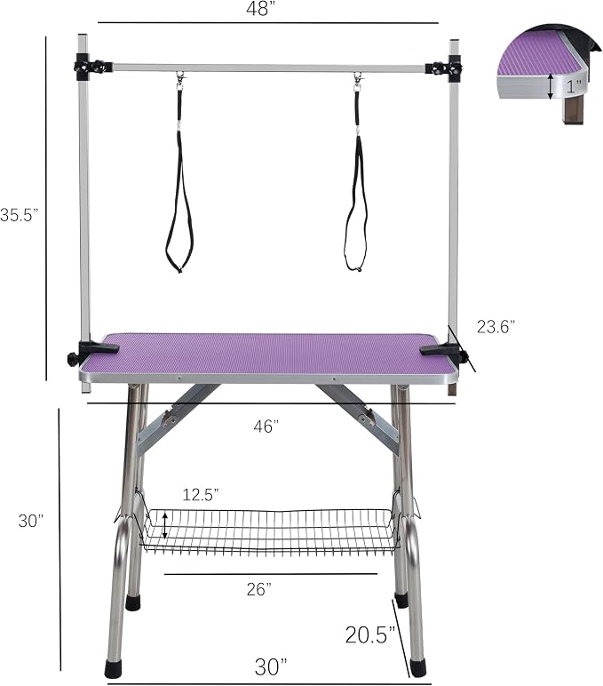 46" Dog Grooming Table Foldable Pet Grooming Tables - Image 2