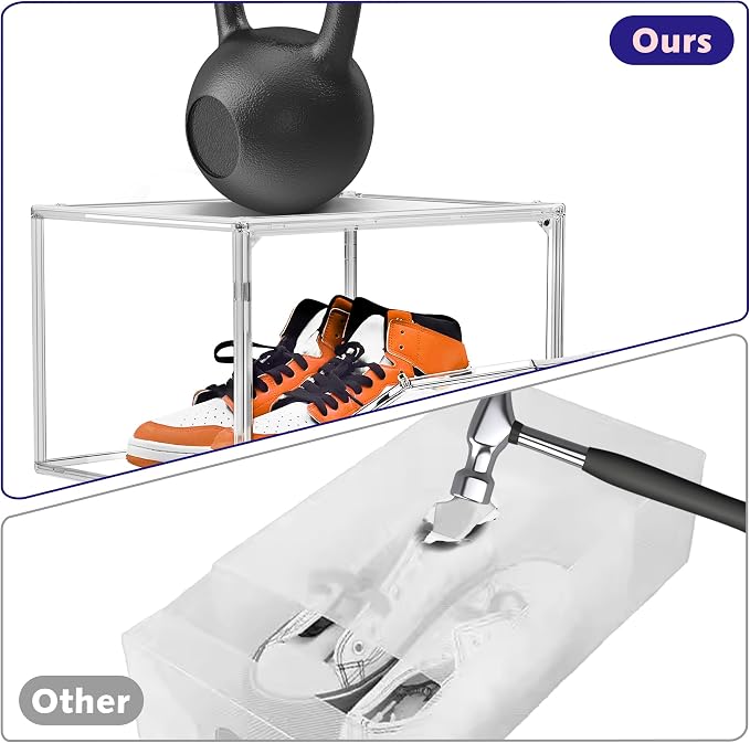 Shoe Storage 6 Pack Size 13 Acrylic Clear Shoe Storage Box Stackable Large - Image 5