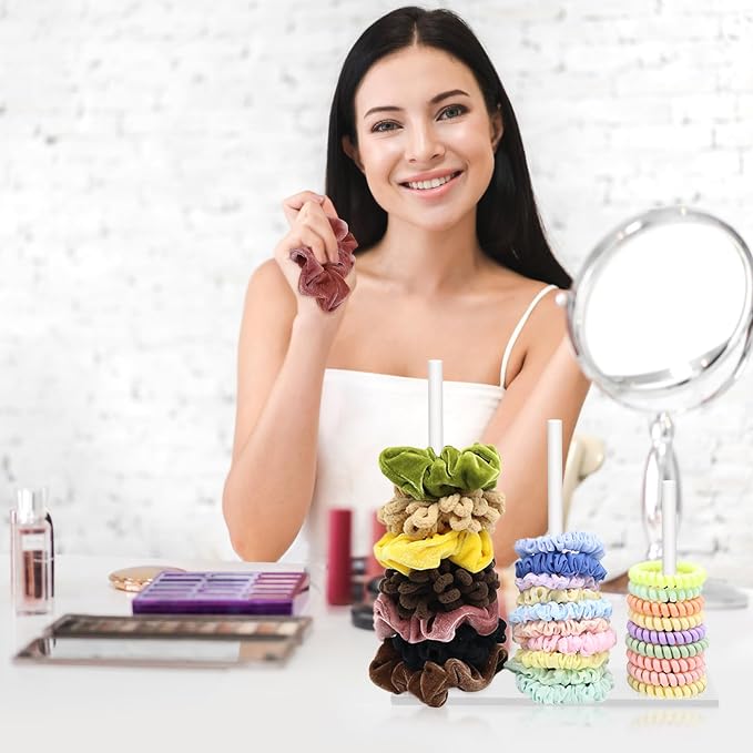 SMUK 2Packs 3-Tiers Acrylic Scrunchie Holder Organizer - Image 4
