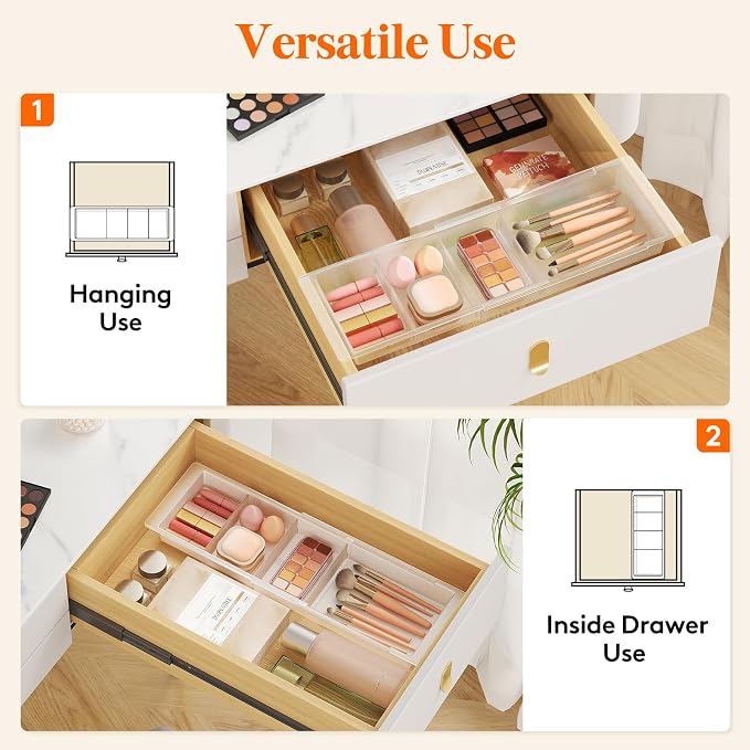 Lifewit 3 Pack Sliding Makeup Drawer Organizer Trays - Image 6