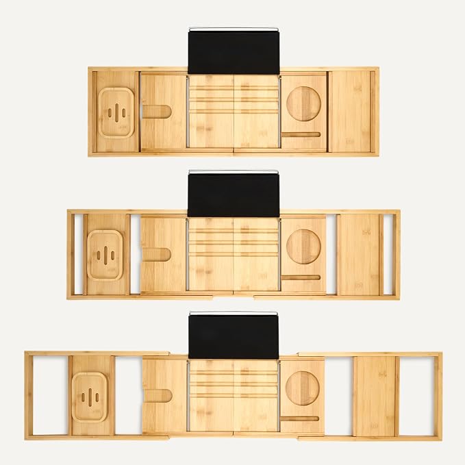 Amazon Basics Expandable Bamboo Bathtub Tray - Image 4