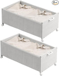 Under Bed Storage with Wheels, Wooden Under Bed Drawers On Wheels, Rolling by FOUCSSOMEI