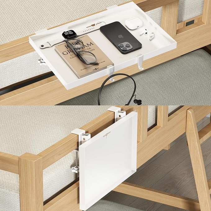 Bedside Shelf Foldable, Metal Clip-On Bunk Bed Table Shelf by COMFORTYOURHOME