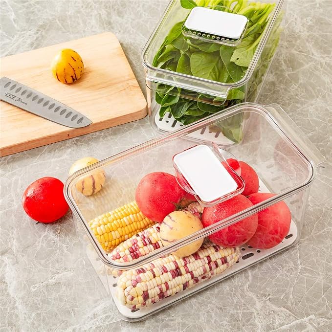 Large Lettuce Keeper Crisper, Vegetable Salad Storage Containers - Image 4