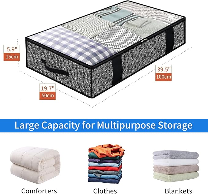 Onlyeasy 4 Pack Under Bed Clothes Storage Bags Organizer - Image 2