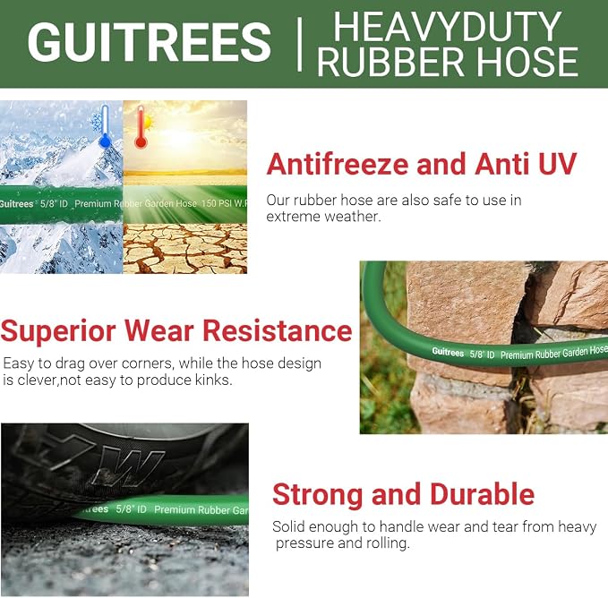75FT 5/8 Heavy Duty Rubber Garden Hose - Image 5