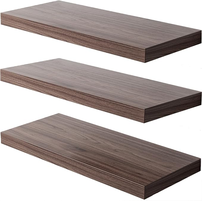 Floating Shelf, 36 in W x 12.75 in D x 2 in H Wooden Floating Wall Shelf by Home