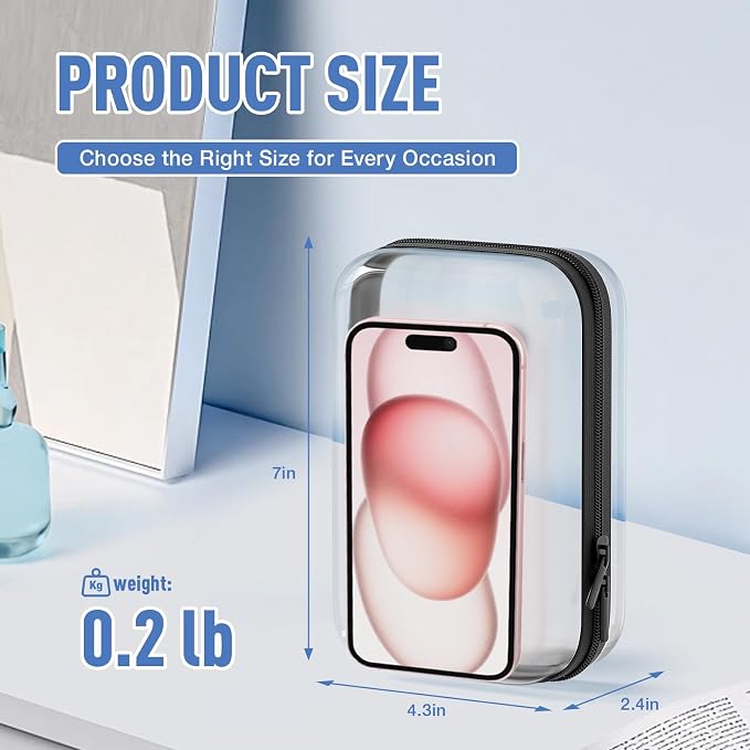 2 Pcs Clear Hard Shell Zipper Case, BIiss Plastic Bins - Image 5