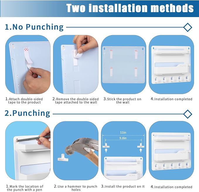 Bedside Wall Mount Shelf, Adhesive Organizer - Image 6