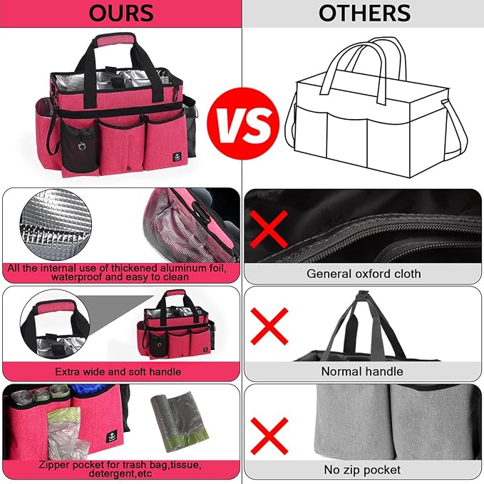 Large Cleaning Caddy Bags Pink - Image 2