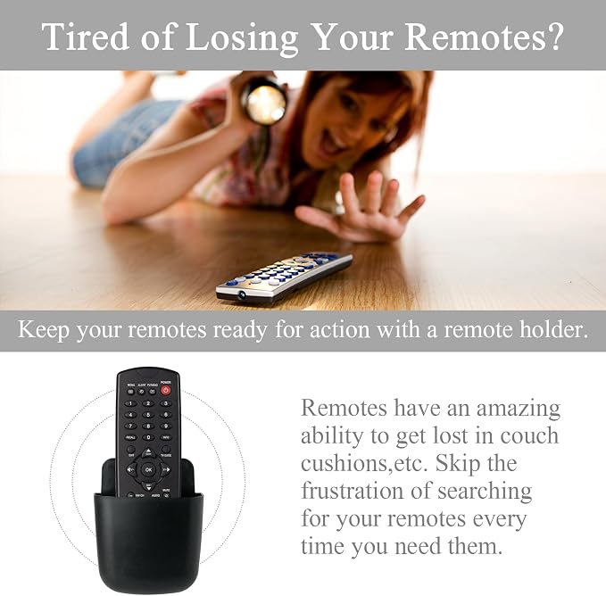 3 Pcs Remote Control Holder Wall Mount Self Adhesive Remote Case Hole-Free - Image 3