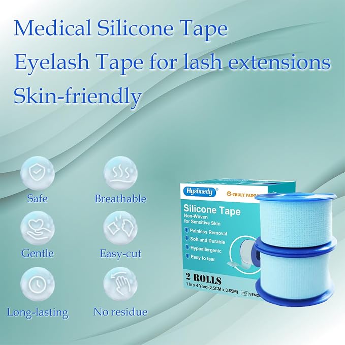 Silicone Medical Tape for Sensitive Skin 1" x 4 Yard 2 Rolls Blue - Image 6