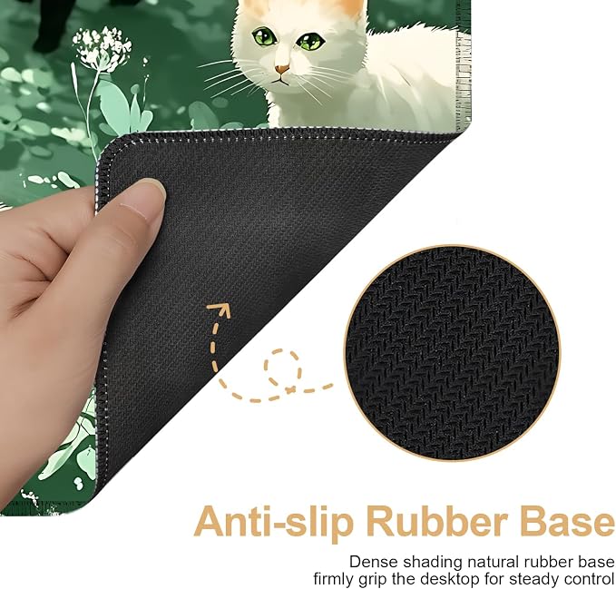 Large Mouse Pad, Cute Cat Gaming Mouse Pad Desk Mat, Non-Slip Base Extended - Image 2