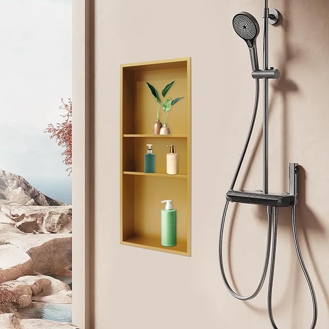 13" X 31" Stainless Steel Shower Niche, Rimless Bathroom Wall Niche - Image 4