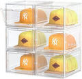 Hat Organizer Box, Stackable Clear Baseball Caps Holder Box Containers by Tidyyourlife
