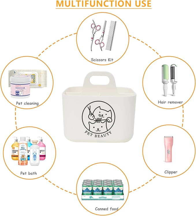 Dog Storage Organizer for Grooming Supplies, 4-Compartment Caddy for Dog Cat - Image 4
