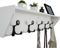 WEBI Wall Shelf with Hooks Underneath, 35” Long Wall Mounted Coat Rack with by WEBI