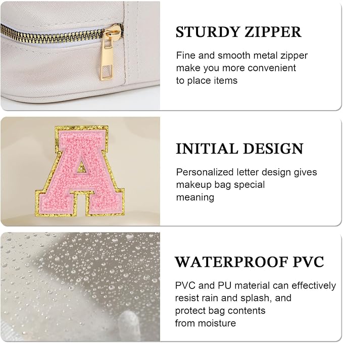 YOOLIFE Initial Travel Makeup Bag Pouch - Image 6