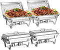 8 Qt 4 Pack Full Size Stainless Steel Chafing Dishes Buffet Set by Unknown