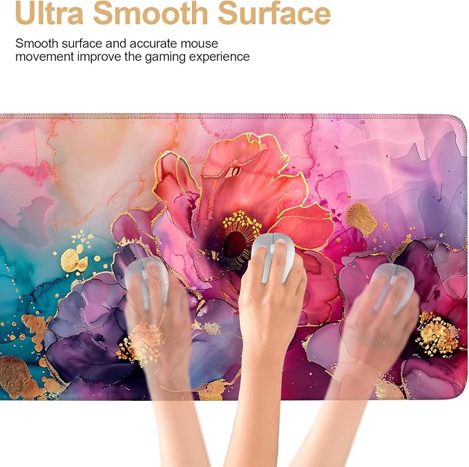 Large Mouse Pad, Floral Ink Desk Mat, Extended Gaming Mouse Pad - Image 5