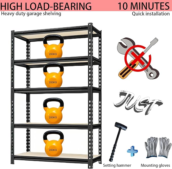 Storage Shelving Unit Heavy Duty Garage Shelves Metal Organizer Utility Rack - Image 6