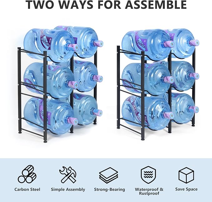 Nandae Water Cooler Jug Rack, 3-Tier Heavy Duty Water Bottle Holder Storage - Image 4