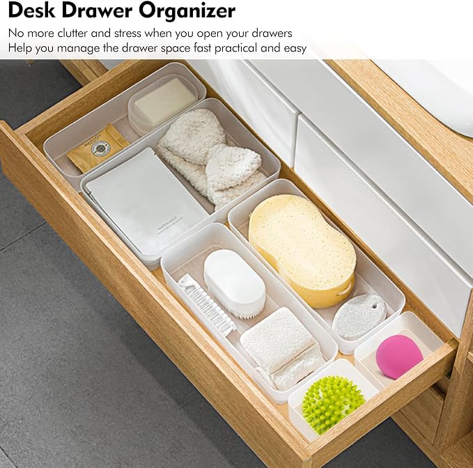 Poeland 20 Pcs Drawer Organizer Tray Storage Box - Image 2