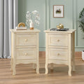 VINGLI Nightstands Set of 2, Unfinished Solid Wood Nightstand Color DIY by VINGLI
