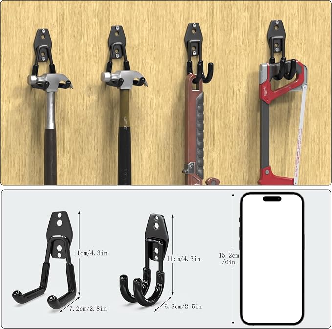 3-H Garage Wall Hooks 10 Pack, Garage Hooks Heavy Duty - Image 2