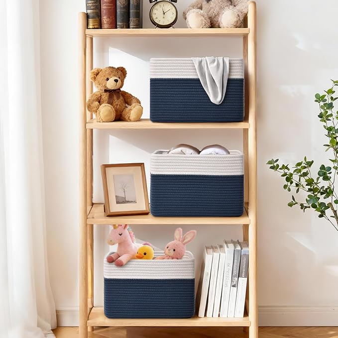 Storage Baskets for Organizing, 4 Pack Storage Baskets for Shelves, Woven - Image 2