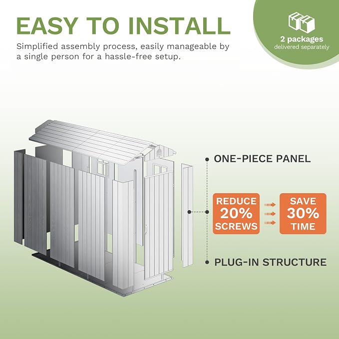 Patiowell 4 x 8 FT Plastic Outdoor Storage Shed - Image 4