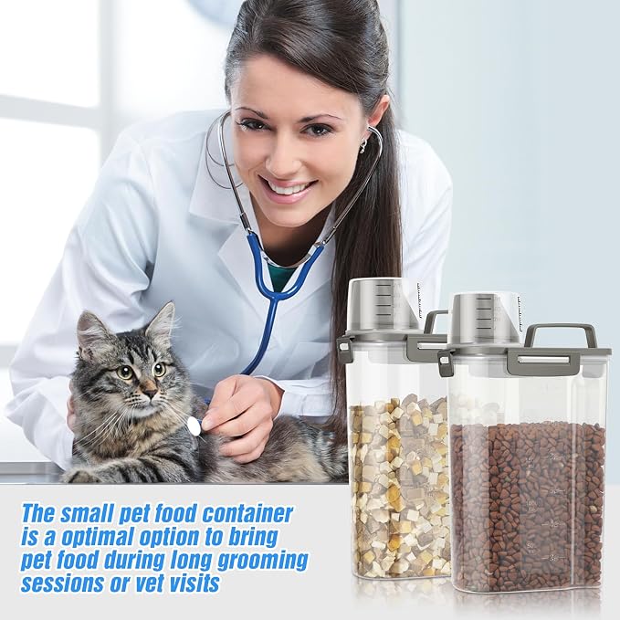 TBMax Small Dog Cat Food Storage Containers 2 Pack, Travel-Friendly Pet Food - Image 6