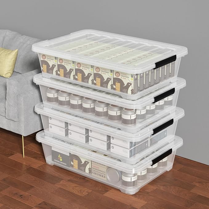 Pack of 4 Stackable Plastic Containers - Image 6