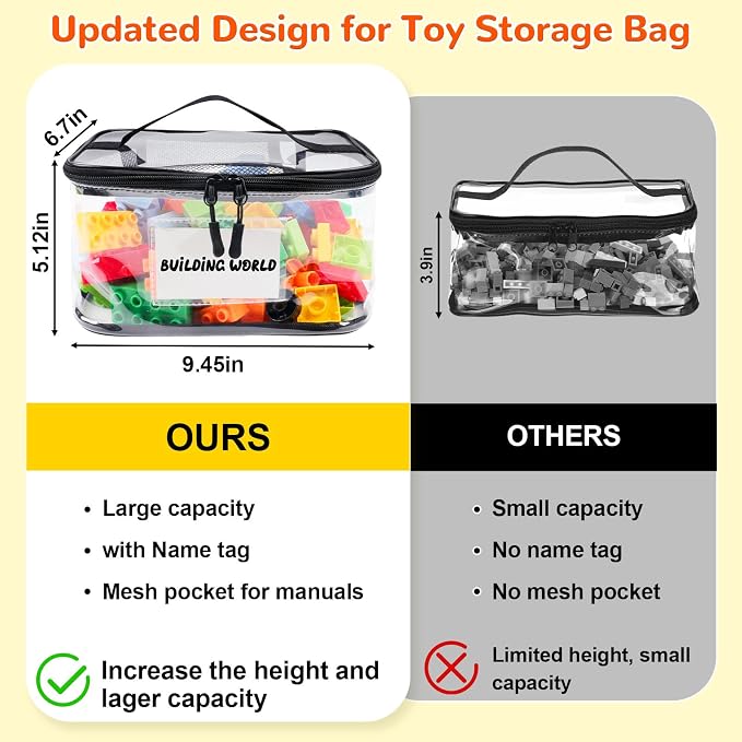 6 Pack Clear Toy Storage Bag - Image 6