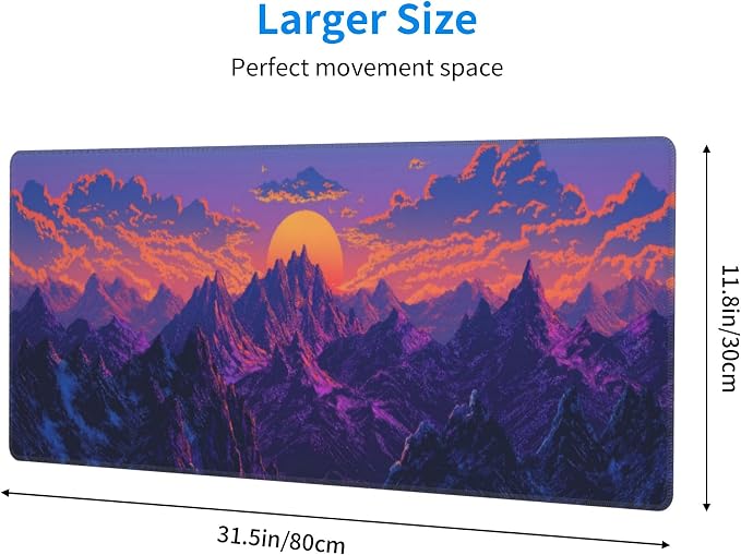 Purple Mountains Sunset Large Mouse Pad, Gaming Desk Mat, XL Keyboard Desk Pad - Image 3