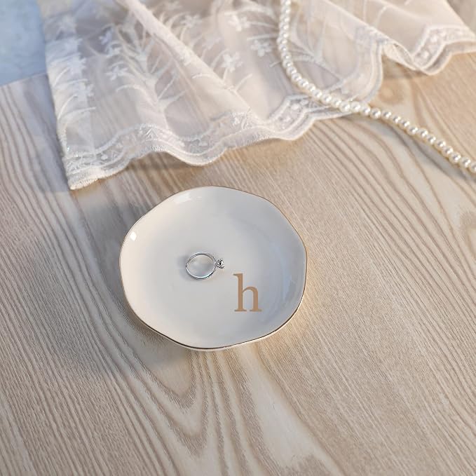 HOME SMILE Initials Ring Dish Jewery Tray - Image 2