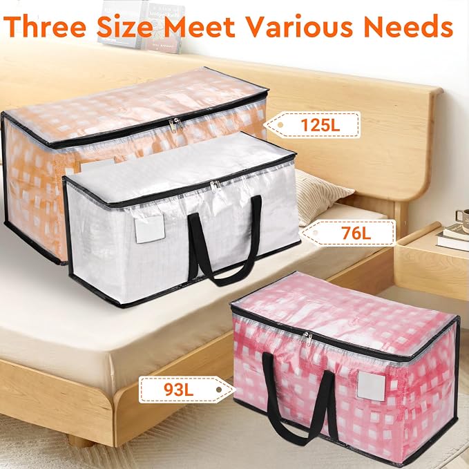 BlissTotes 2-Pack Heavy Duty Extra Large Clear Moving Bags, Reinforced Handles - Image 7