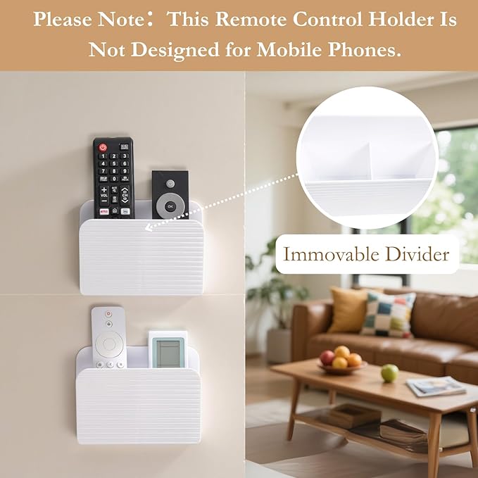 LINFIDITE Adhesive TV Remote Control Holder Wall Mount TV Remote Holder - Image 9