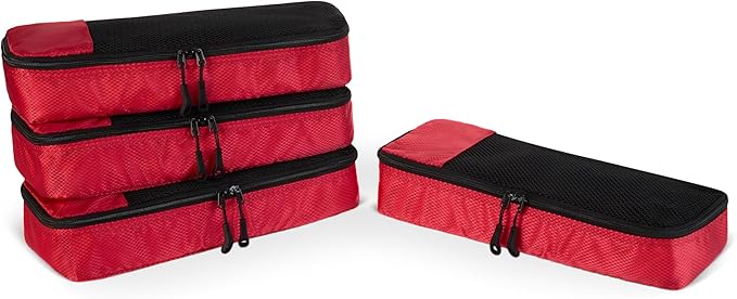 Amazon Essentials 4-Piece Packing Cubes Travel Accessories Set, Luggage by AmazonEssentials
