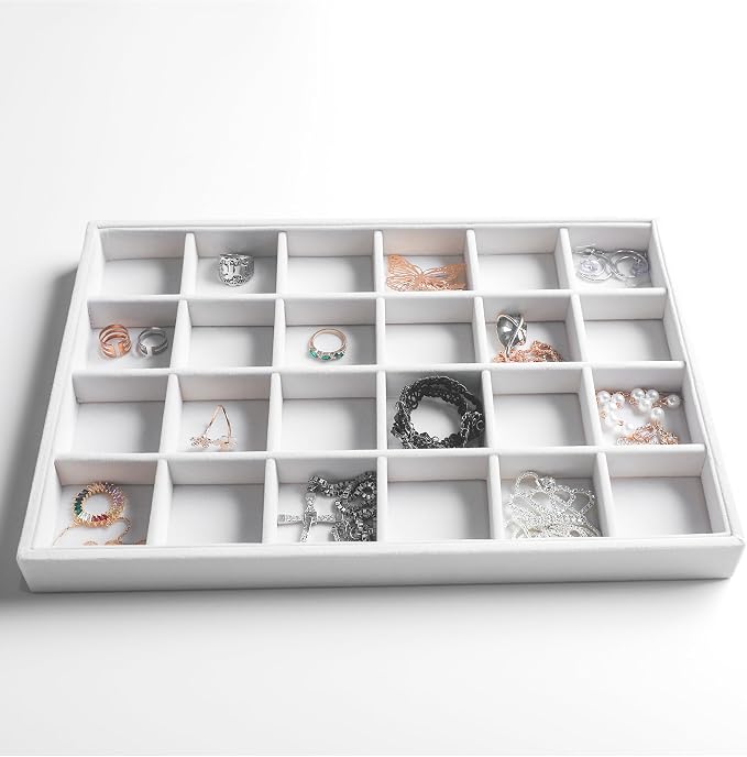 Frebeauty Stackable Velvet Jewelry Organizer Trays - Image 5