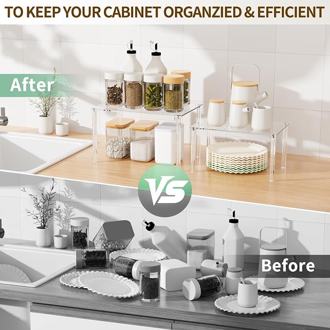 4Pack Acrylic Cabinet Organizer, Spice Rack Organizer - Image 4