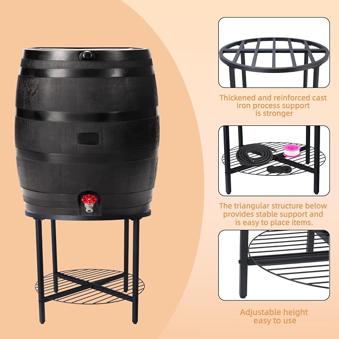 2-Tier Rain Barrel Stand – Base Only, Outdoor Heavy-Duty Rain Water Collection - Image 3