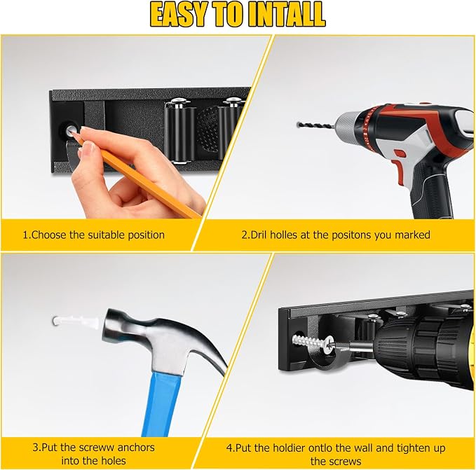 SLIIMU Movable 15'' Broom and Mop Holder Wall Mount - Image 5
