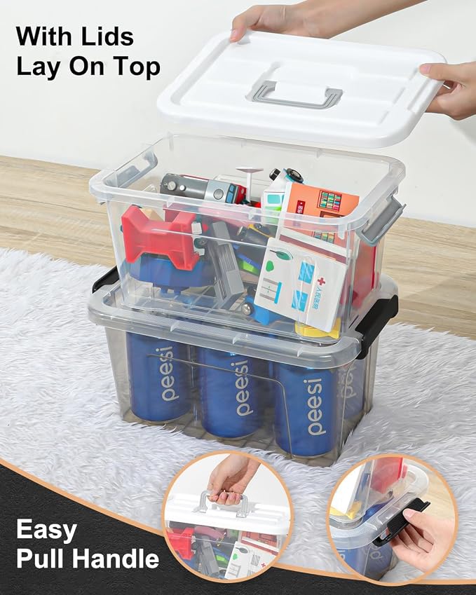 6 Pack Plastic Storage Bins - Image 5