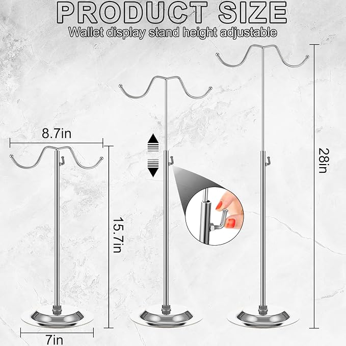 4 PCS Handbag Display Stands Adjustable Purse Display Stand Stainless Steel - Image 2