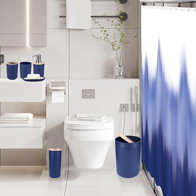 iMucci Bathroom Accessories Navy Blue Bathroom Sets - Image 5