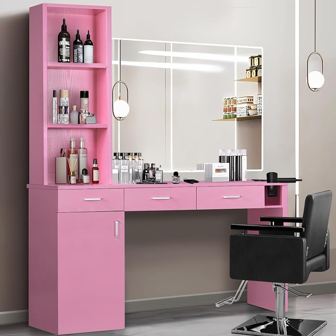 4ever2buy Barber Station for Hair Stylist, Salon Wall Station by 4ever2buy