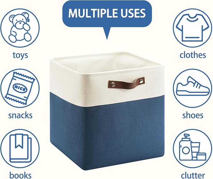 13 Inch Cube Storage Bins, Foldable Storage Basket - Image 5